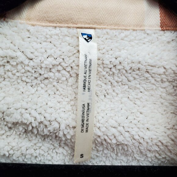 Kühl Jacket Womens Small Rust Orange Plaid Sherpa-Lined Flannel Shacket *NWT* - Picture 2 of 10